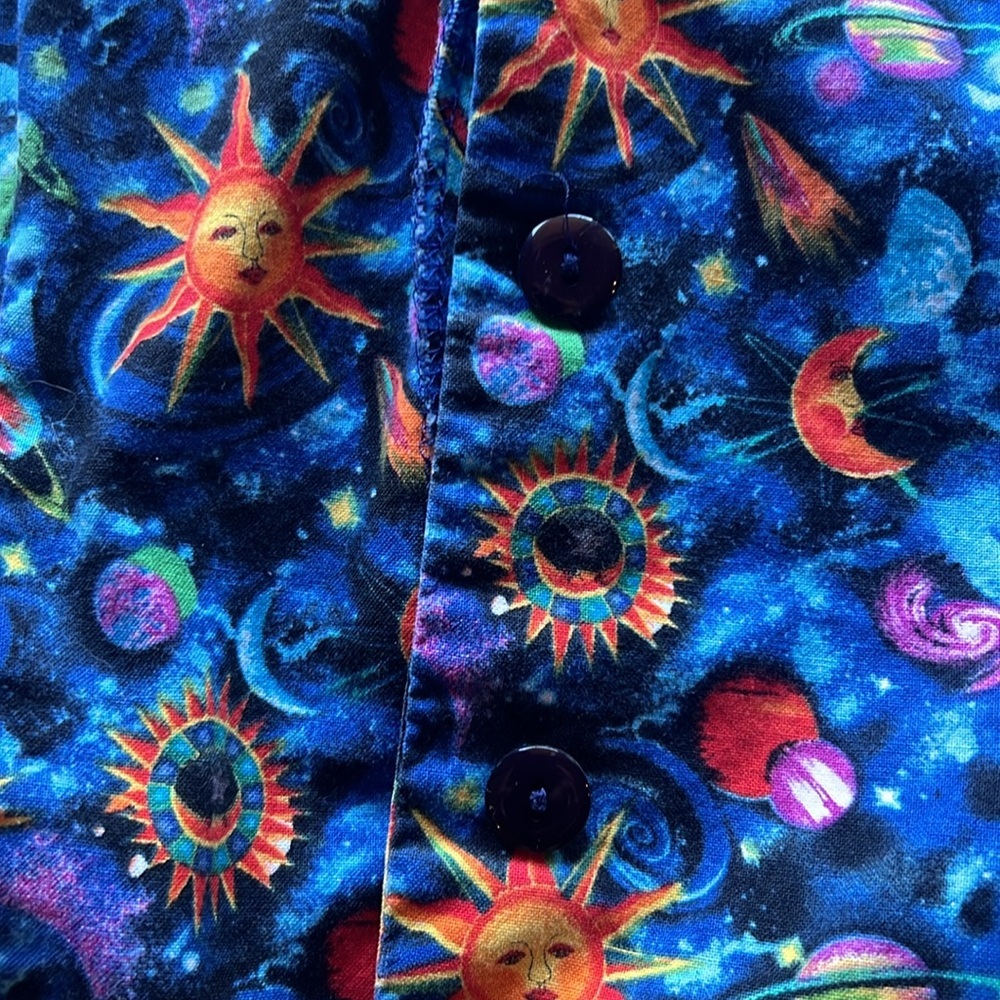 White Cross Multi Color Button Down Scrub/Smock S… - image 3